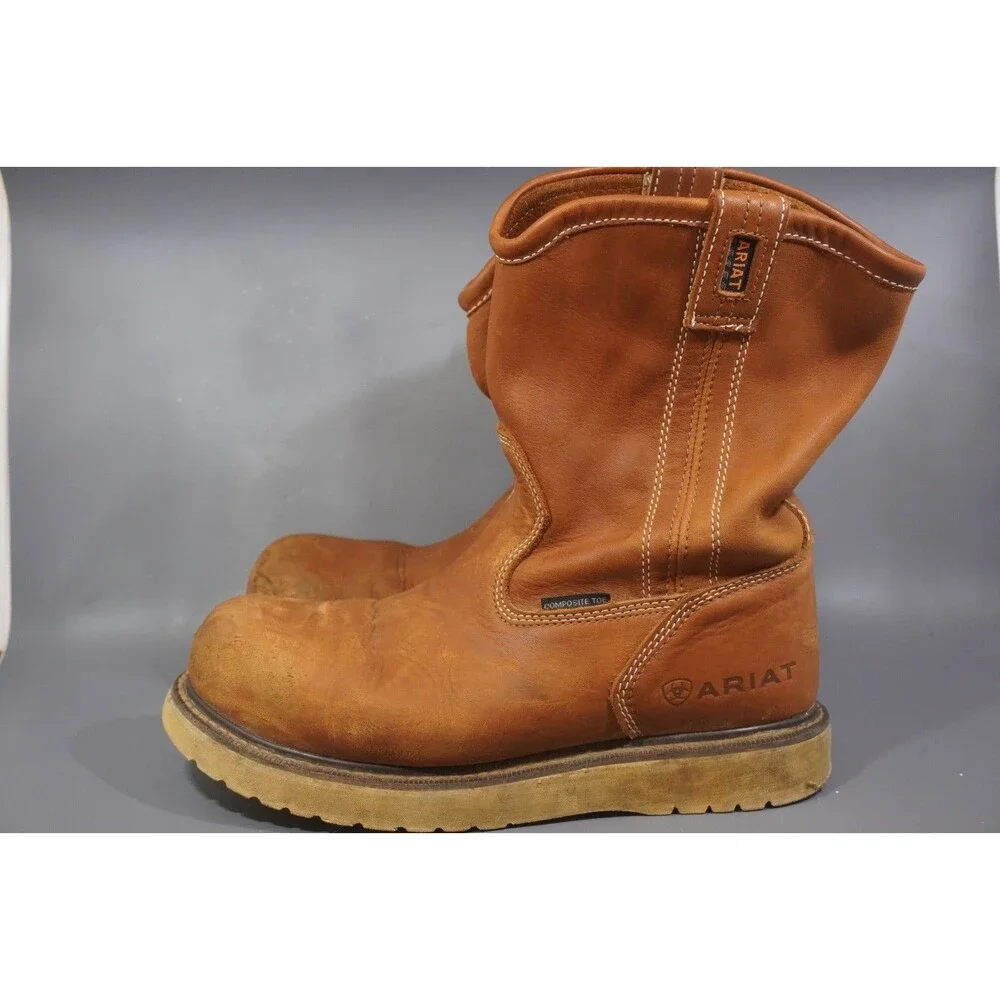 ARIAT Rebar Wedge Pull On Mens Sz 9 EE Wide Waterproof Composite Toe Work Boot